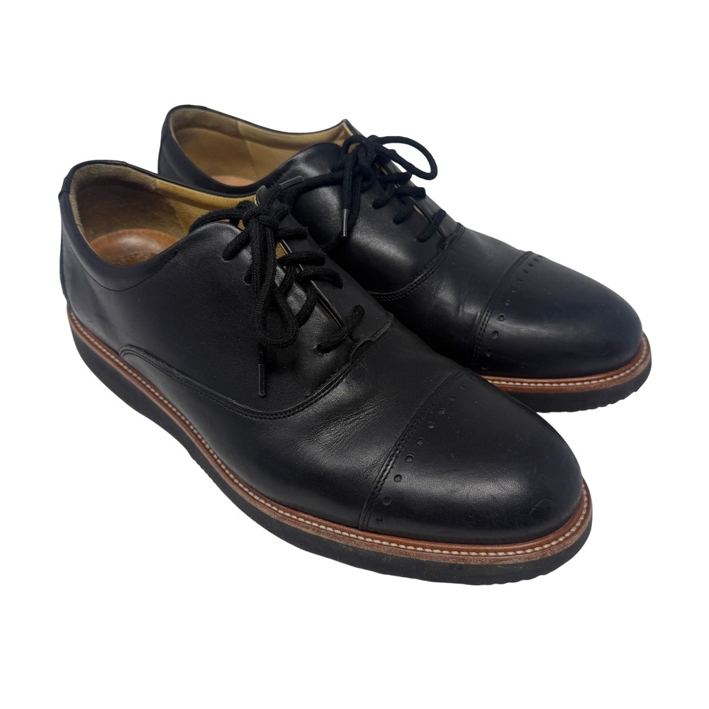 Samuel Hubbard Tipping Point Mens 11 W Black Excellent Cap Toe Oxford M2140-048